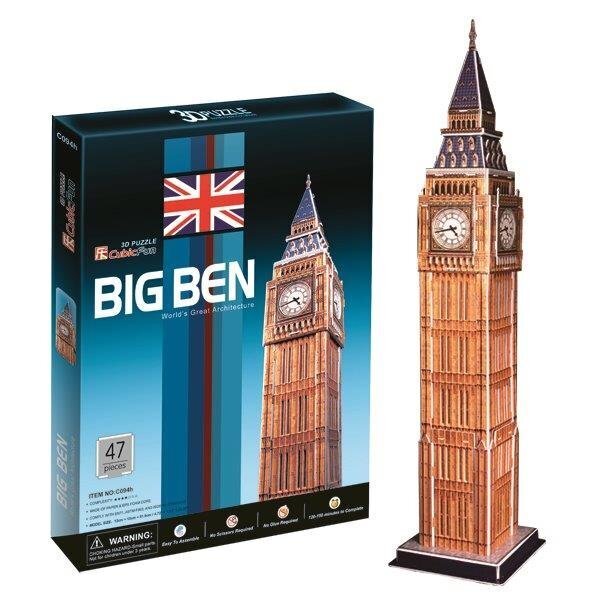 3D Pusle CubicFun Big Ben, 47 osa hind ja info | Pusled lastele ja täiskasvanutele | hansapost.ee