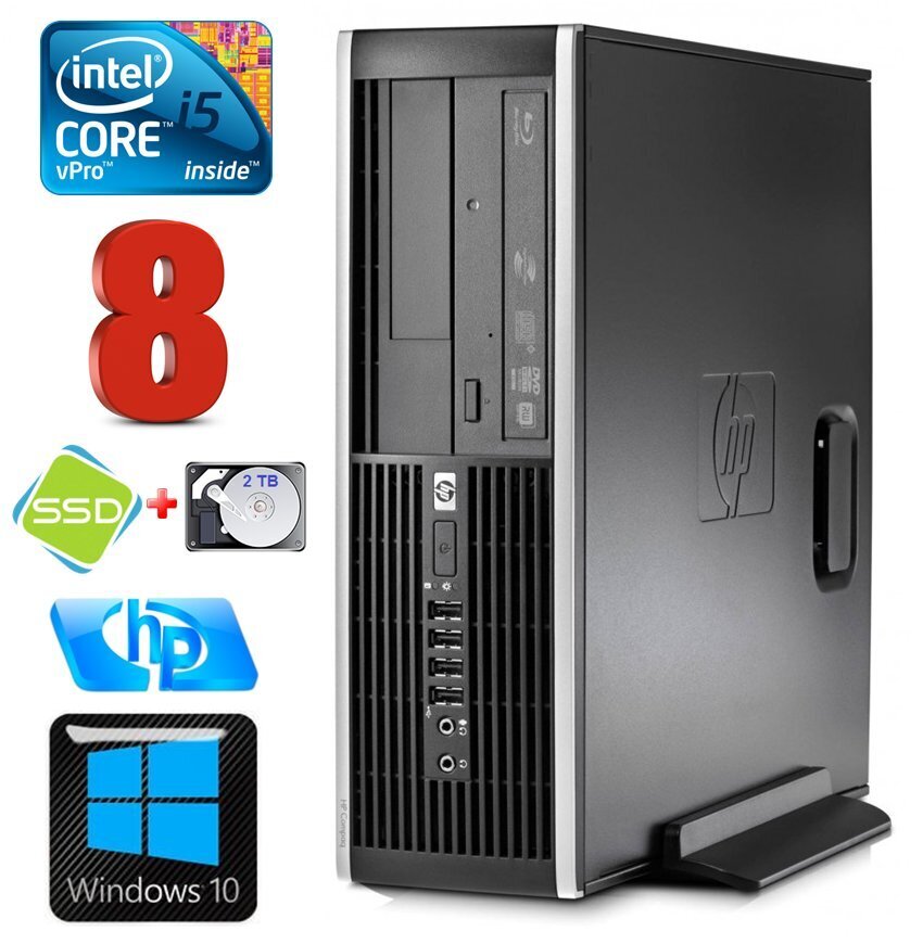 HP 8100 Elite SFF i5-650 8GB 120SSD+2TB DVD WIN10 цена и информация | Lauaarvutid | hansapost.ee