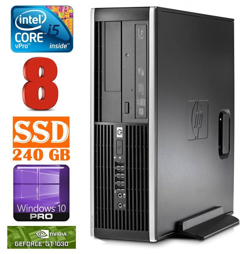 HP 8100 Elite SFF i5-650 8GB 240SSD GT1030 2GB DVD WIN10Pro hind ja info | Lauaarvutid | hansapost.ee