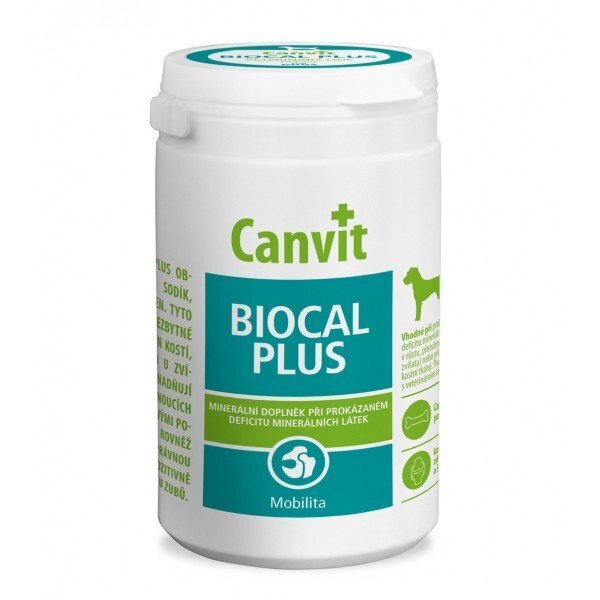 Vitamiinid koertele CANVIT BIOCAL PLUS N500, 500 g hind ja info | Vitamiinid ja parasiiditõrje | hansapost.ee
