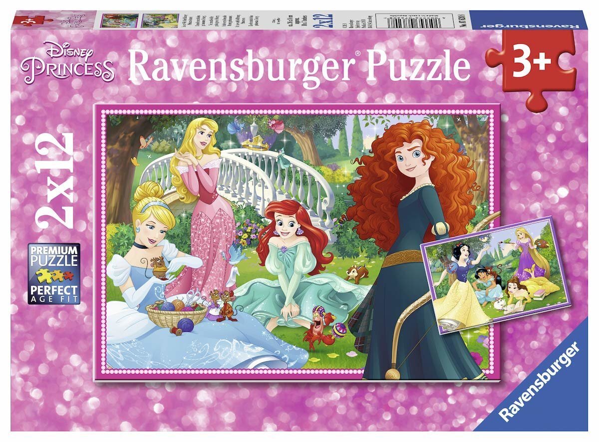 Pusle Ravensburger Disney Princess (Disney printsess), 7620, 2 x 12 osa hind ja info | Pusled lastele ja täiskasvanutele | hansapost.ee