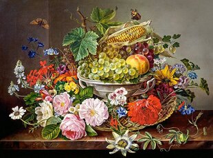Пазл Castorland Still Life with Flowers and Fruit Basket, 2000 деталей цена и информация | Пазлы | hansapost.ee