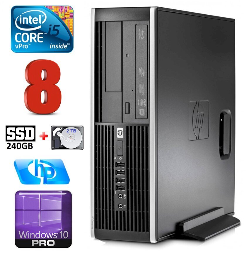 HP 8100 Elite SFF i5-650 8GB 240SSD+2TB DVD WIN10Pro [refurbished] цена и информация | Lauaarvutid | hansapost.ee