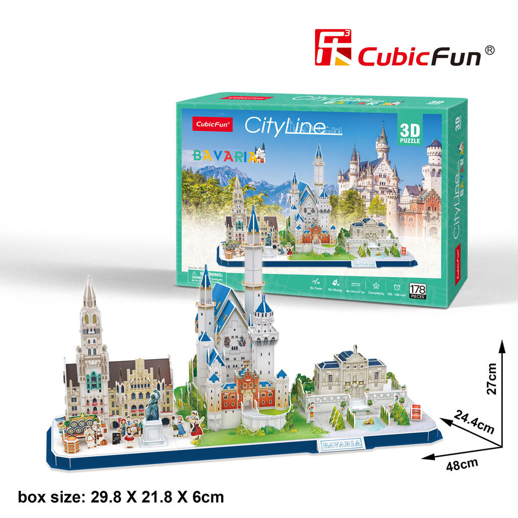 3D pusle CubicFun Bavaria, 178-osaline цена и информация | Pusled lastele ja täiskasvanutele | hansapost.ee