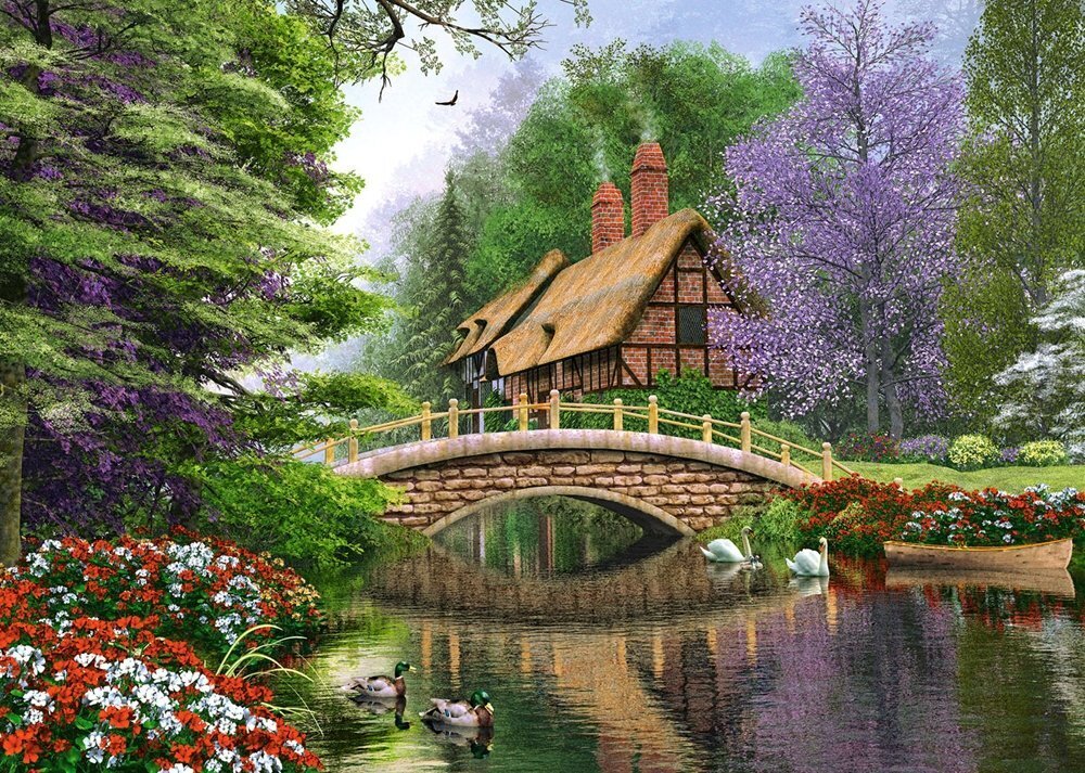 Pusle Castorland Puzzle River Cottage, 1000-osaline цена и информация | Pusled lastele ja täiskasvanutele | hansapost.ee