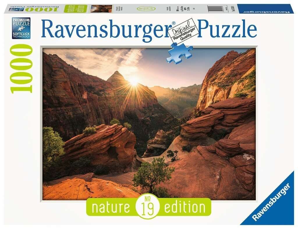 Pusle Ravensburger Zion Canyon USA, 1000 tk цена и информация | Pusled lastele ja täiskasvanutele | hansapost.ee