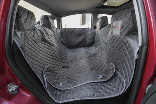 Чехол для автомобильных сидений Hobbydog на липучке Velcro с бортами, серый, 190x140 см цена и информация | Дорожные принадлежности | hansapost.ee