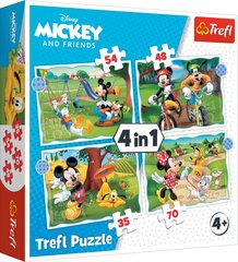 Puslede komplekt 4 in 1 Miki-Hiir, Trefl Disney hind ja info | Pusled lastele ja täiskasvanutele | hansapost.ee