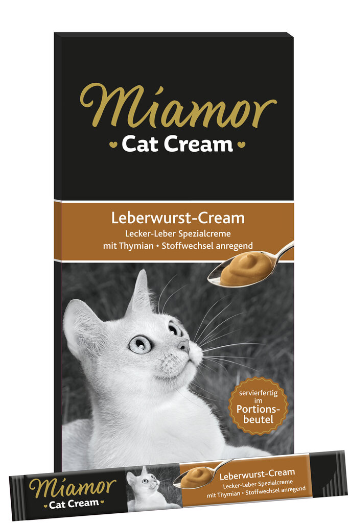 Miamor vedel kassitoit maksaga Leberwurst-Cream, 6x15 g цена и информация | Kasside maiused | hansapost.ee