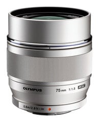M.Zuiko Digital ED 75mm f/1.8 objektiiv, hõbedane hind ja info | Fotoaparaatide objektiivid | hansapost.ee
