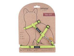 Komplekt kassile Amiplay Twist Green S: nailonist jalutusrihm ja traksid kassile price and information | Cat leashes, collars and braces | hansapost.ee