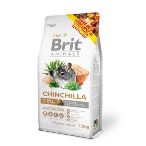 Brit Animals Chinchilla täissööt tšintšiljadele 1,5 kg цена и информация | Toit väikeloomadele | hansapost.ee