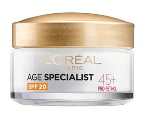 Kortsudevastane pinguldav kreem L'Oreal Paris Age Specialist 45+ SPF20, 50 ml hind ja info | Näokreemid | hansapost.ee