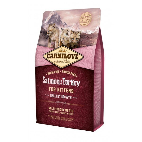 Carnilove Salmon & Turkey for Kittens kassitoit 6 kg hind ja info | Kassi kuivtoit ja kassikrõbinad | hansapost.ee