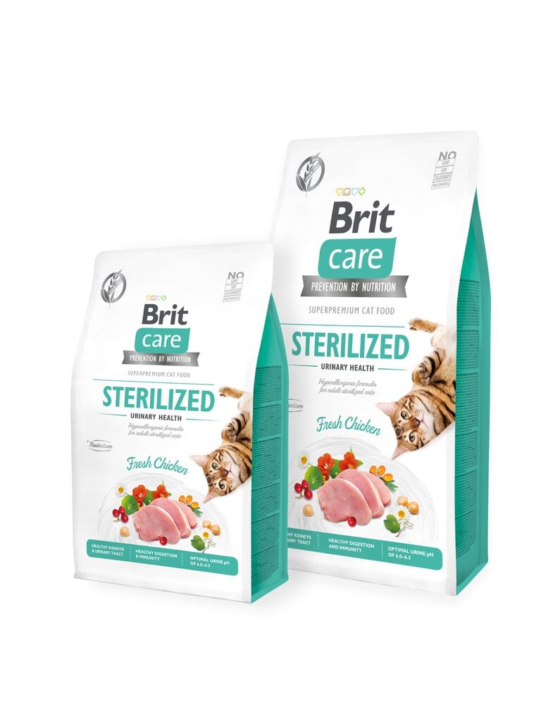 Brit Care Cat Grain-Free Sterilized Urinary Health kassitoit 2 kg hind ja info | Kassi kuivtoit ja kassikrõbinad | hansapost.ee