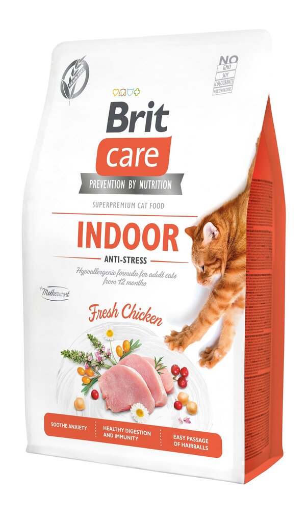 Brit Care Cat Grain-Free Indoor Anti-Stress kassitoit 7 kg цена и информация | Kassi kuivtoit ja kassikrõbinad | hansapost.ee