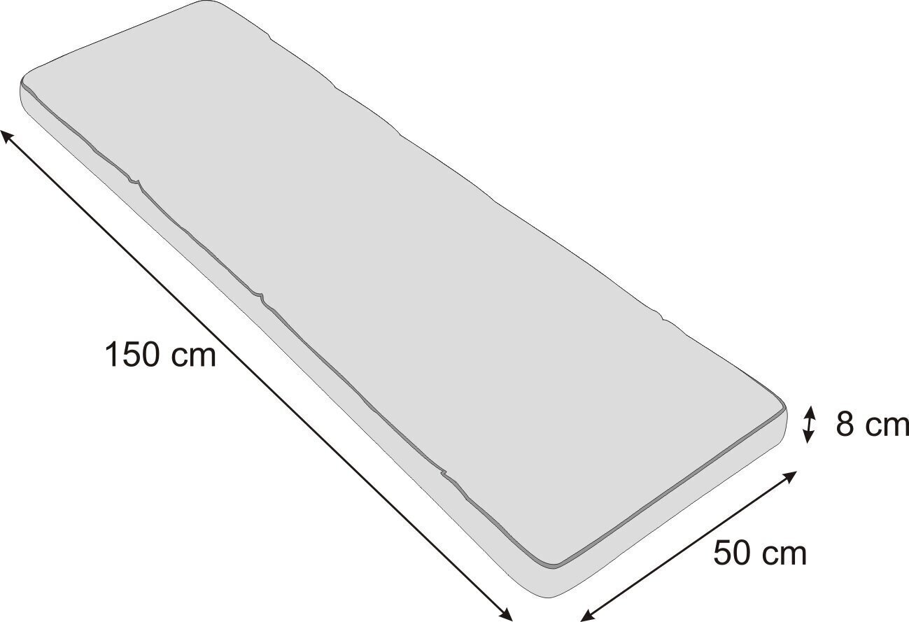 Padi pingile Etna Oxford 150x50 cm, beeži värvi цена и информация | Toolipadjad ja toolikatted | hansapost.ee