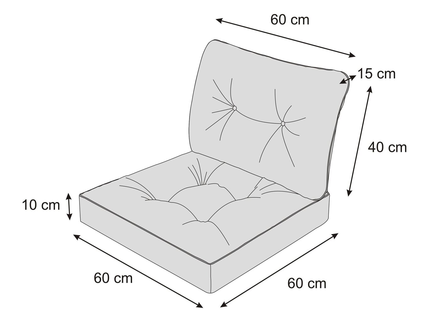 Patjade komplekt toolile Emma Tech 60 cm, helesinine цена и информация | Toolipadjad ja toolikatted | hansapost.ee