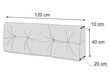 Seljatoe padi euroalusele Hobbygarden Leo 120x40cm, sinine/mitmevärviline hind ja info | Toolipadjad ja toolikatted | hansapost.ee