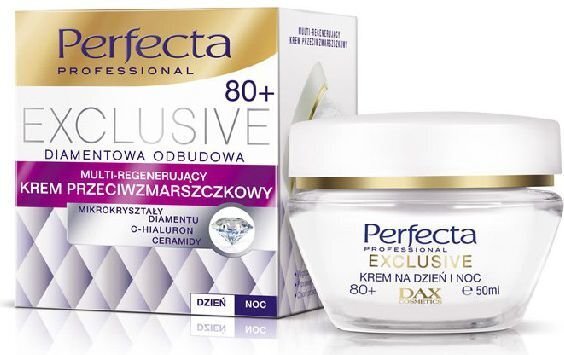 Taastav kortsudevastane näokreem Perfecta Exclusive 80+ 50 ml цена и информация | Näokreemid | hansapost.ee