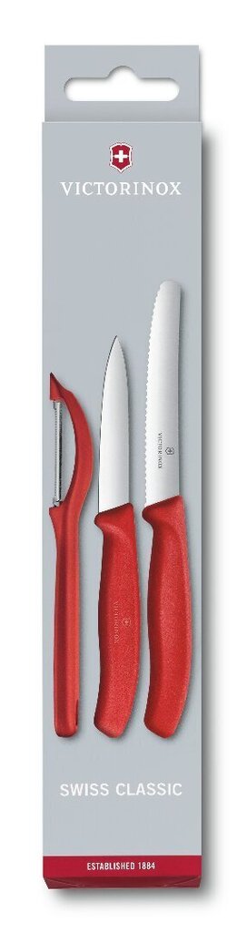 Victorinox komplekt 3-osaline, punane цена и информация | Kööginoad ja teritajad | hansapost.ee