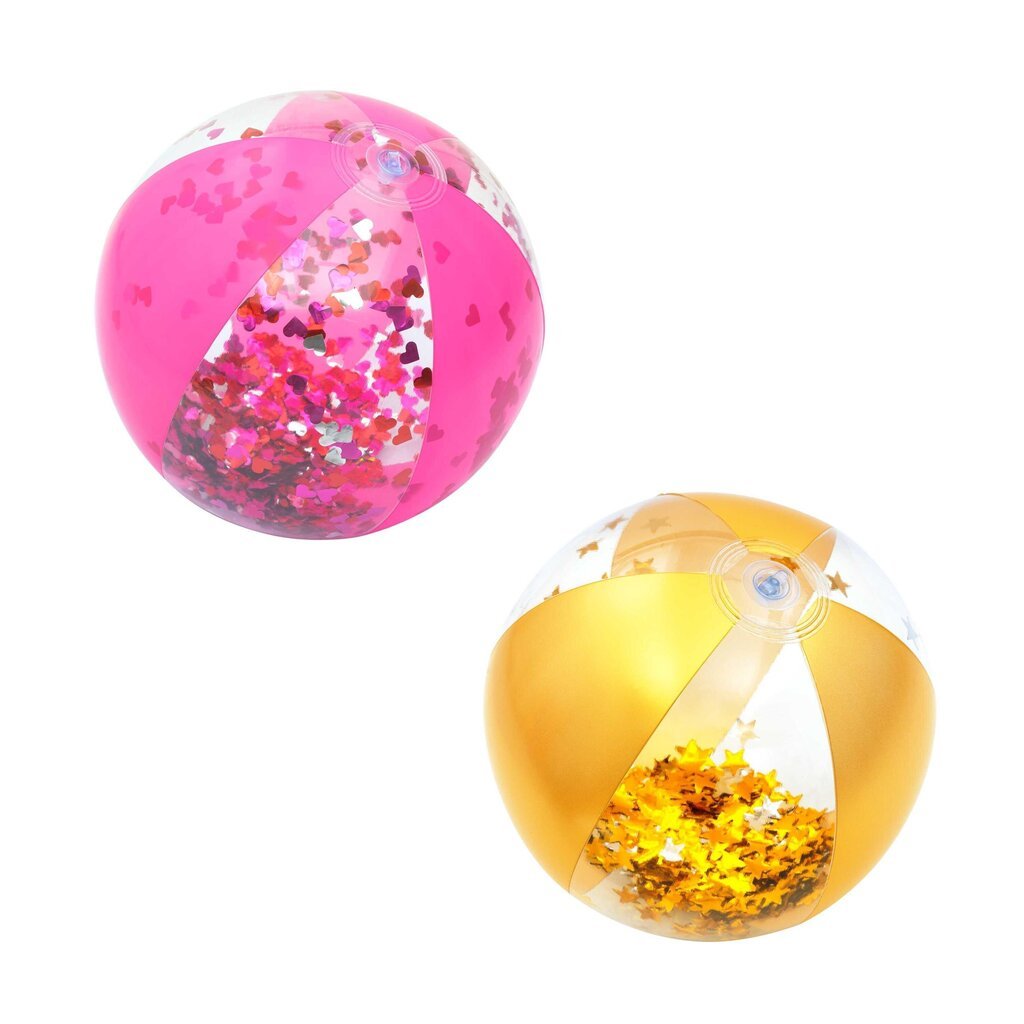 Täispuhutav rannapall Bestway Glitter Fusion, kollane/roosa цена и информация | Täispuhutavad veemänguasjad ja ujumistarbed | hansapost.ee