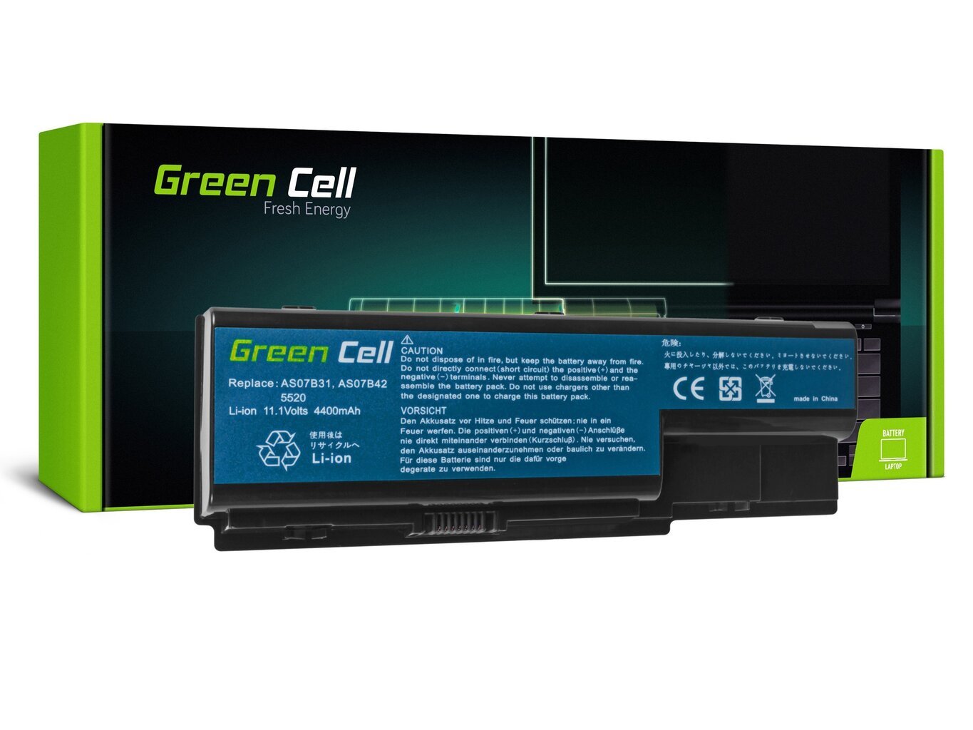 Sülearvuti aku Green Cell Laptop Battery for Acer Aspire 7720 7535 6930 5920 5739 5720 5520 5315 5220 hind ja info | Sülearvuti akud | hansapost.ee