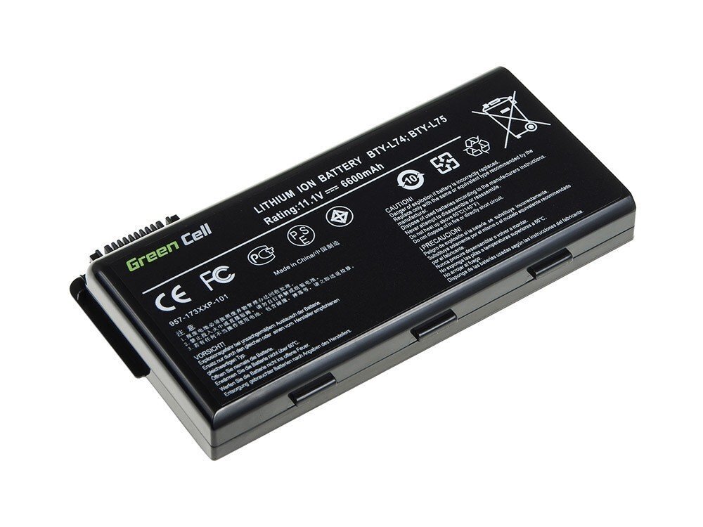 Sülearvuti aku Green Cell Laptop Battery for MSI A6000 CR500 CR600 CR700 CX500 CX600 hind ja info | Sülearvuti akud | hansapost.ee