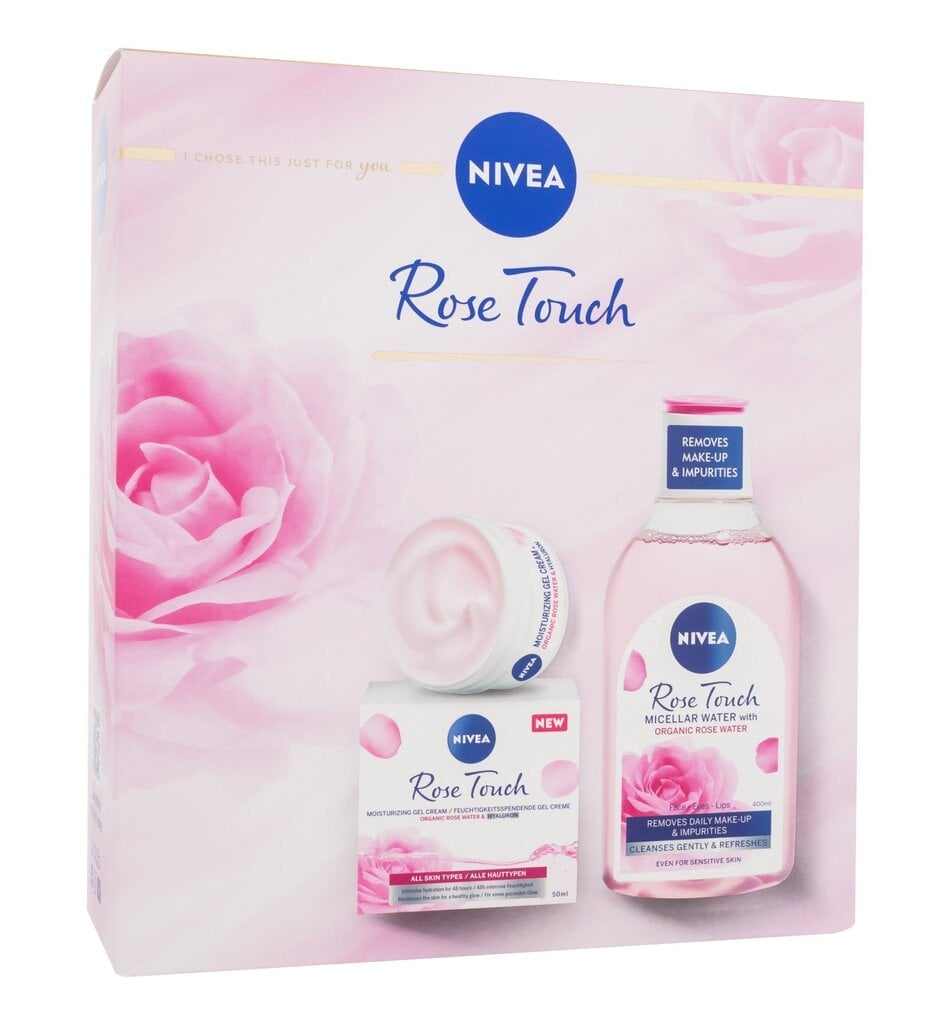 Komplekt Nivea Rose Touch: niisutav näokreem-geel, 50 ml + mitsellaarvesi, 400 ml цена и информация | Näokreemid | hansapost.ee