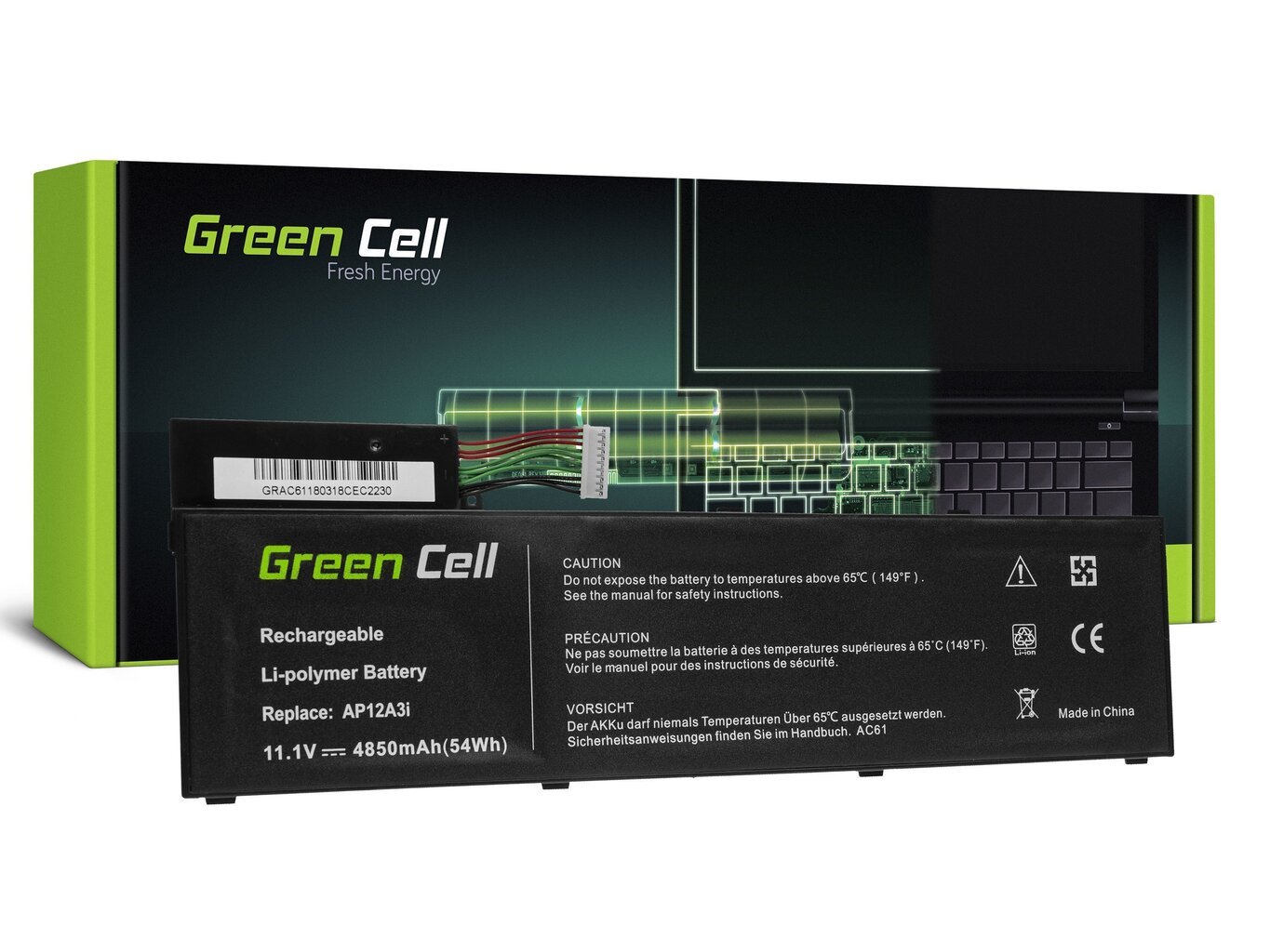 Sülearvuti aku Green Cell Laptop Battery for Acer Aspire Timeline Ultra M3 M3-581TG M5 M5-481TG M5-581TG TravelMate P648 P658 hind ja info | Sülearvuti akud | hansapost.ee