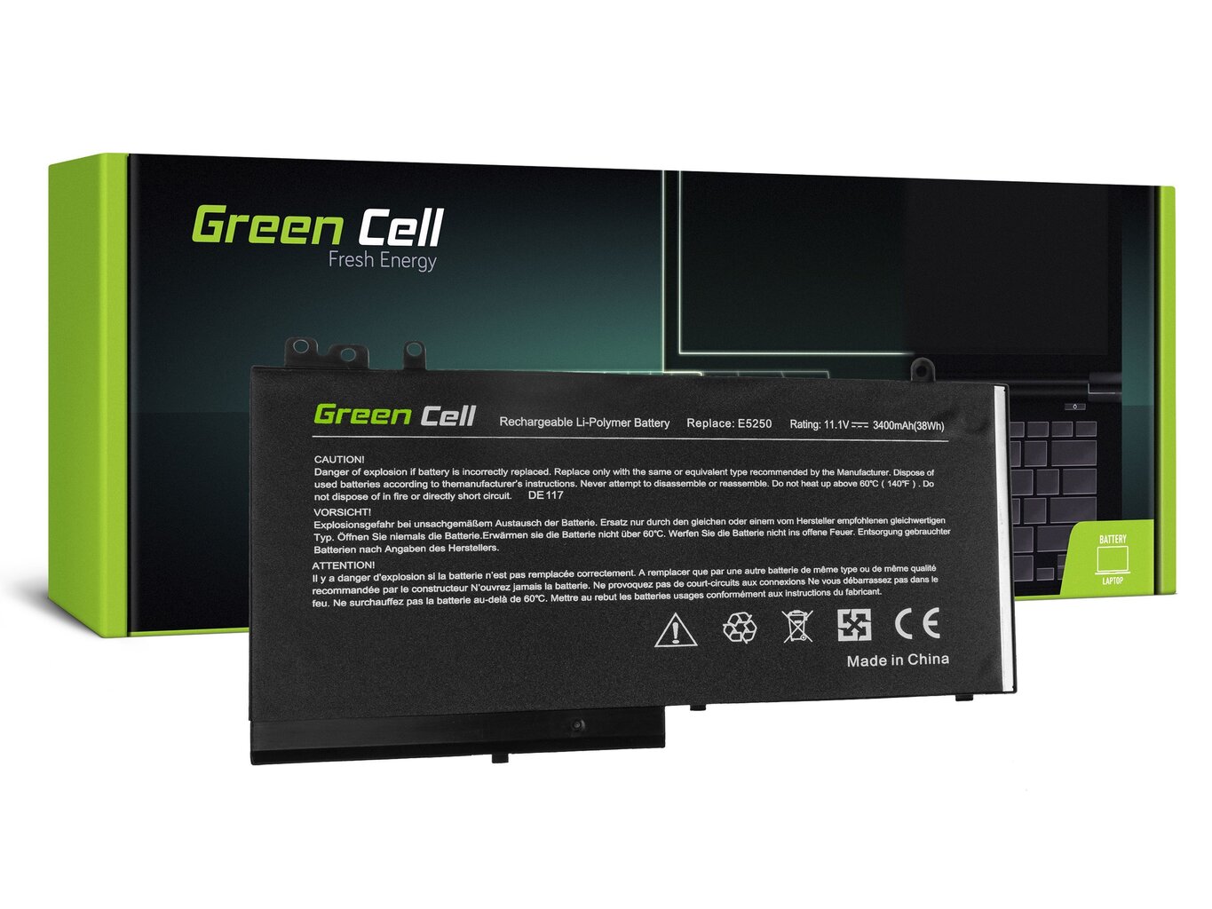 Sülearvuti aku Green Cell Laptop Battery for Dell Latitude 11 3150 3160 12 E5250 E5270 hind ja info | Sülearvuti akud | hansapost.ee