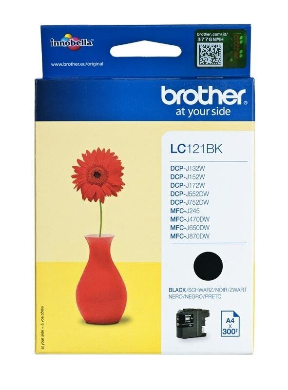Tindikassett BROTHER LC121BK ink black 300pages цена и информация | Laserprinteri toonerid | hansapost.ee