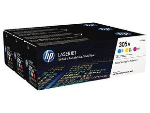 HP nr.305A kassettide komplekt (CF370AM) (CE411+CE412+CE413) sinine, lilla, kollane kassett hind ja info | Laserprinteri toonerid | hansapost.ee