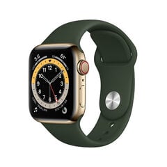 Apple Watch Series 6 40мм Gold Stainless Steel/Cyprus Green Sport Band цена и информация | Смарт-часы (smartwatch) | hansapost.ee