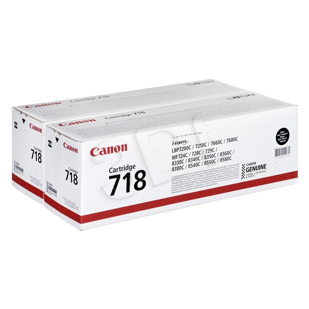 CANON CRG-718BK catridge black TwinPack цена и информация | Laserprinteri toonerid | hansapost.ee