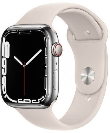 Nutikell Apple Watch Series 7 (45mm) GPS + LTE : Silver/Starlight цена и информация | Nutikellad, laste nutikellad | hansapost.ee