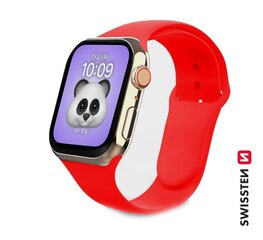 Cиликоновый ремешок Swissten для Apple Watch 1/2/3/4/5/6 / SE / 38 мм / 40 мм / красный цена и информация | Аксессуары для смарт-часов и браслетов | hansapost.ee