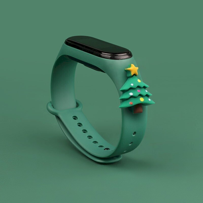 Kellarihm Fusion Xmas Christmas Tree Xiaomi Mi Band 3 / 4 roheline цена и информация | Nutikellade aksessuaarid ja tarvikud | hansapost.ee