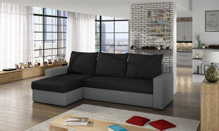 Универсальный мягкий угловой диван Livio, серый / черный цена и информация | Угловые диваны | hansapost.ee