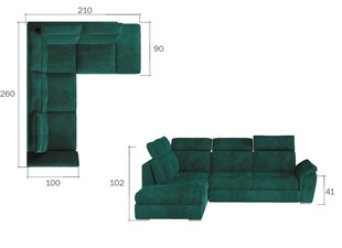 Мягкий угловой диван Loreto, светло-серый/черный цена и информация | Угловые диваны | hansapost.ee