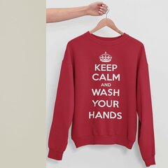 Свитер "Keep Calm Wash Your Hands", красный цена и информация | Оригинальные свитеры | hansapost.ee