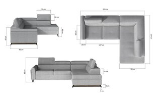 Мягкий уголок NORE Kairos, светло-серый цена и информация | Угловые диваны | hansapost.ee