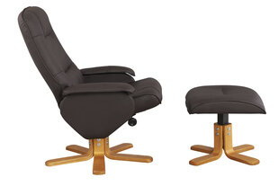 Кресло с подставкой для ног Notio Living Napoli, коричневого/дубового цвета цена и информация | Кресла | hansapost.ee