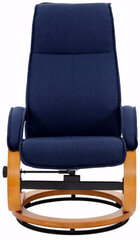 Кресло с пуфом Lyon, темно-синее цена и информация | Кресла | hansapost.ee