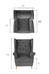 Кресло Aros, светло-серое цена и информация | Кресла | hansapost.ee