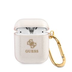 Чехол для наушников GUA2UCG4GD Guess 4G TPU Glitter 1/2 Gold цена и информация | Смарттехника и аксессуары | hansapost.ee