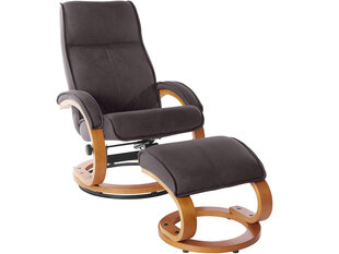 Кресло с подставкой для ног Notio Living Lilo, коричневое цена и информация | Кресла | hansapost.ee