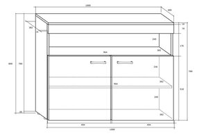 Шкафчик Max 01, белый/черный цена и информация | Шкафчики в гостиную | hansapost.ee