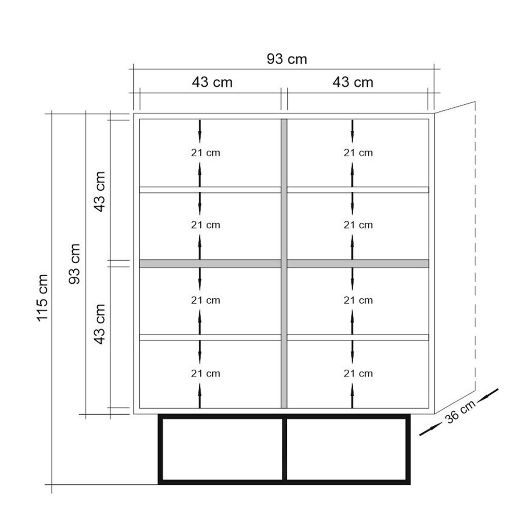 Kapp Kalune Design Quantum Solo, pruun/must hind ja info | Elutoa kapid | hansapost.ee