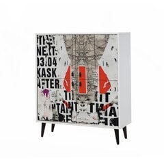 Шкаф Kalune Design 869, 111 см, белый/красный цена и информация | Шкафчики в гостиную | hansapost.ee